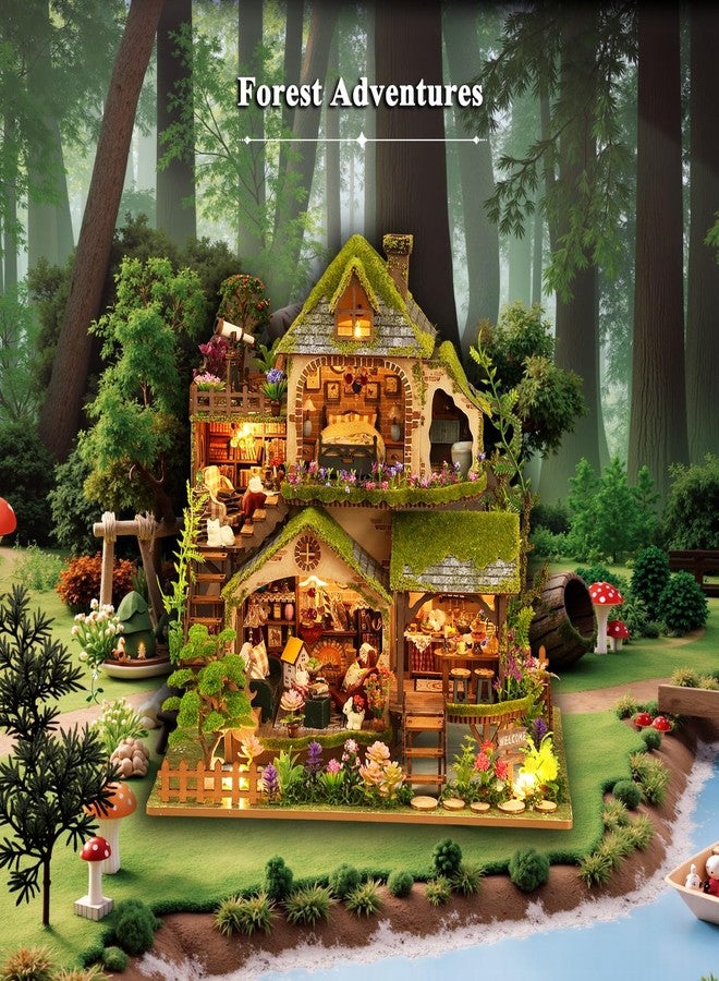 RHZN Miniature House Kit, Dollhouse Kit, Miniature Kit, DIY Mini House Building Kit for Adult, Forest Adventure - Image 2